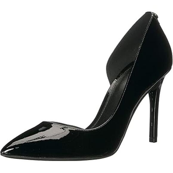 Michael Michael Kors Lucille Flex D’Orsay Heels Black Patent Leather Size 5.5 - Picture 1 of 8